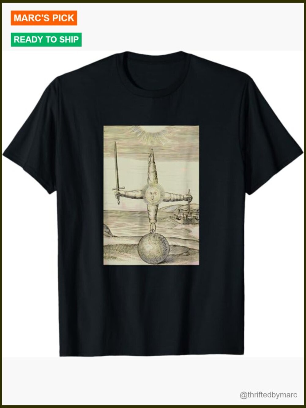 Sun Diagram Alchemical Esoteric Philosophy Antique Medieval T-Shirt